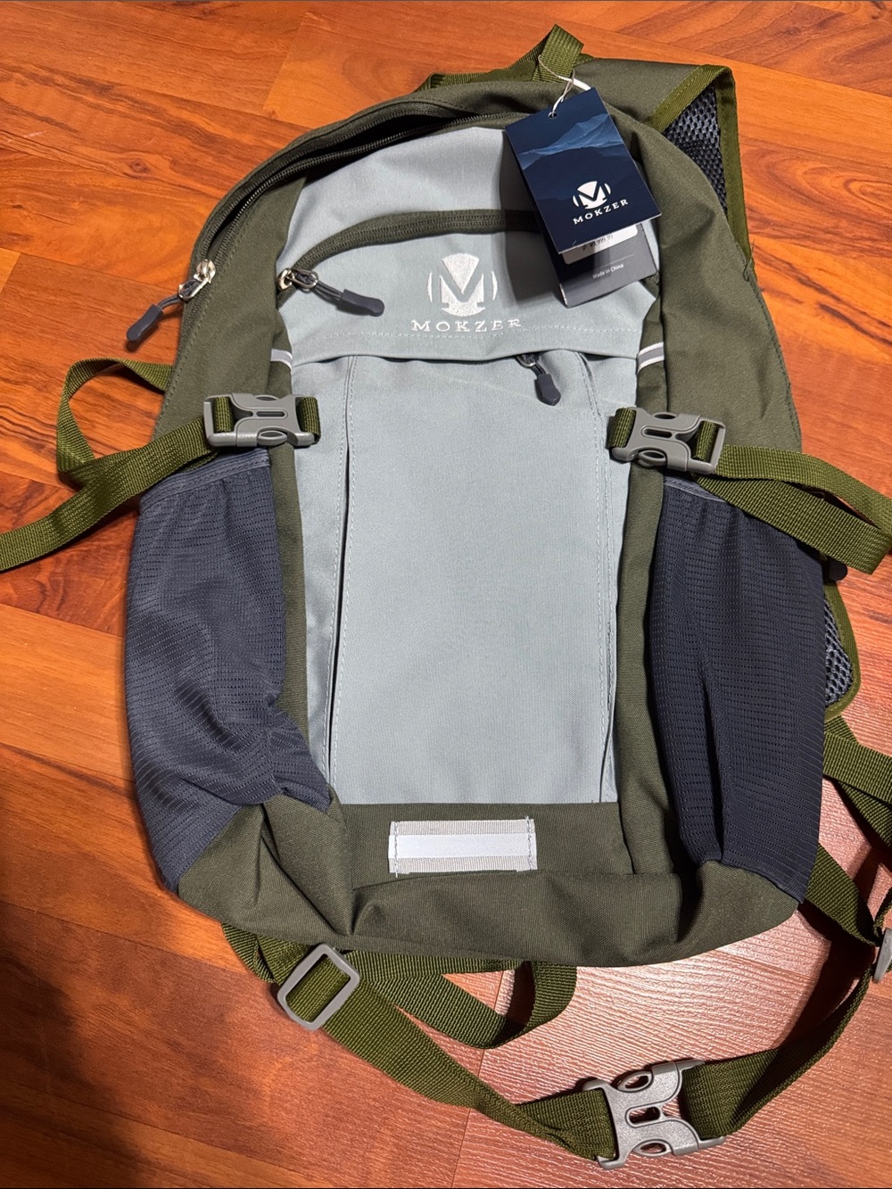 Mokzer Olive Green & Light Gray backpack hiking NWT